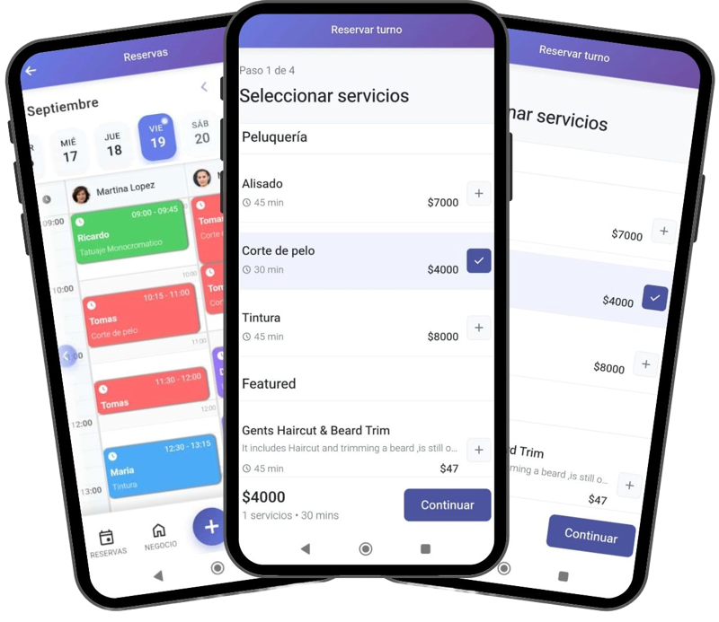 Dashboard de gestión de salón